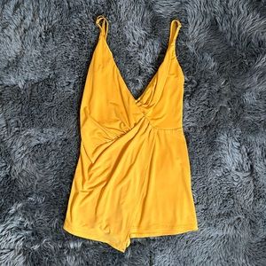 blue blush yellow romper